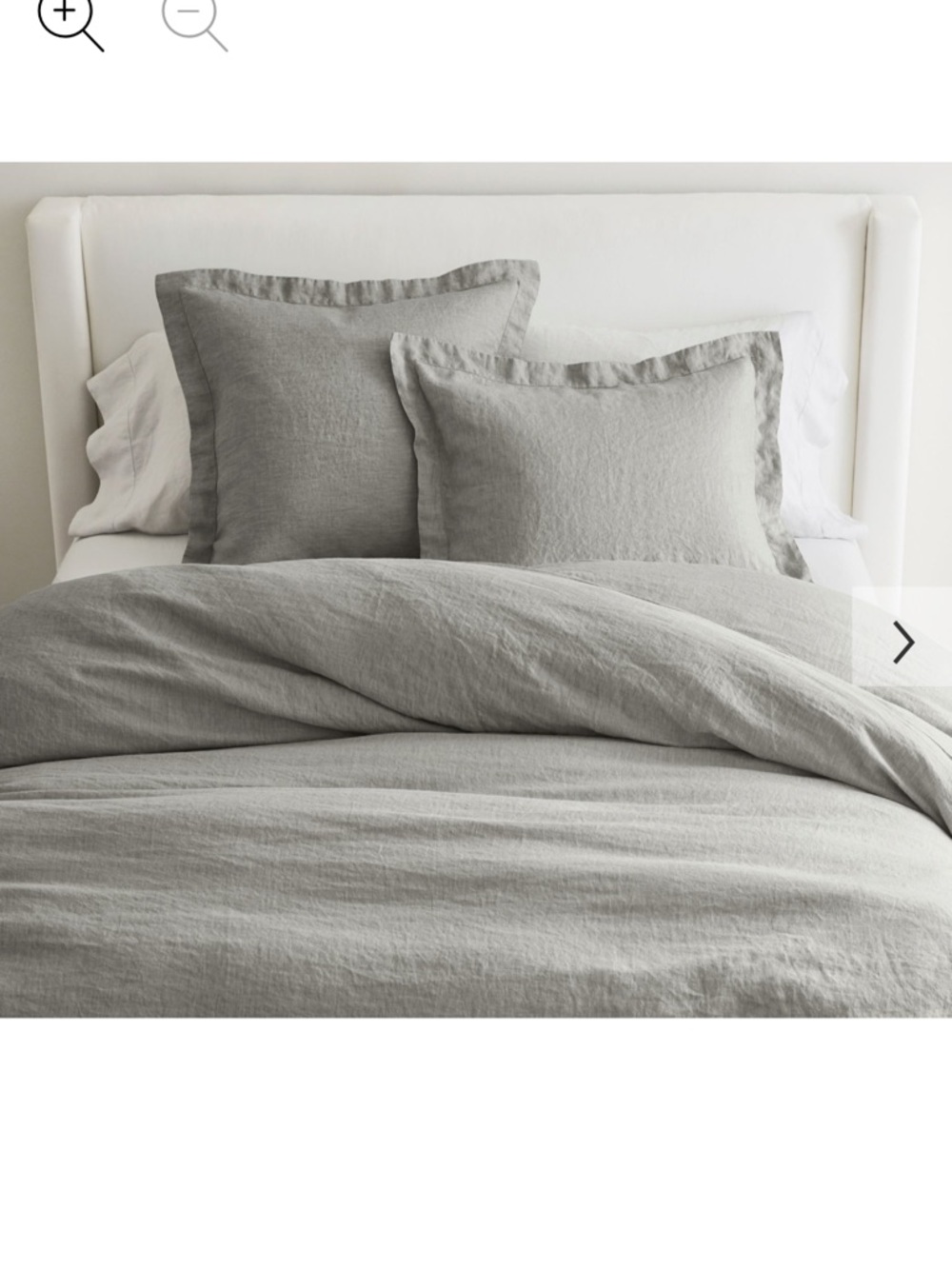 POTTERY BARN King size Belgian Flax Linen Duvet Cover-Flagstone Gray Color